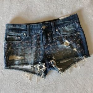 Victoria’s Secret PINK Shorts Jean Stud Jewel Sz 4